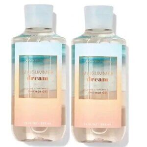 Bath & Body Works MIDSUMMER DREAM Aloe & Vitamin E Shower Gel 10 fl oz x 2